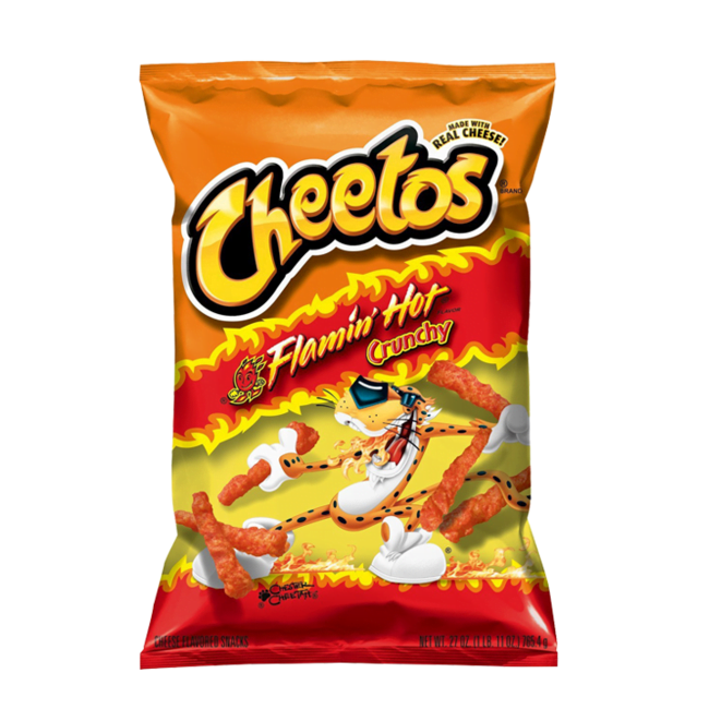 Cheetos Crunchy Cheese Flaming Hot. 