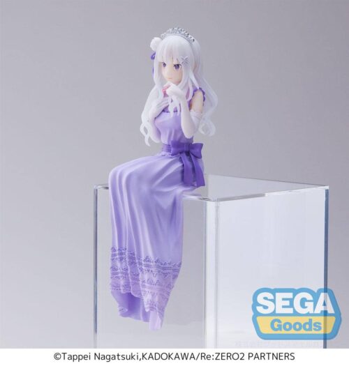 Nendo Addicts - Sega - Re Zero Emilia Dressed Up Party Lost In Memories Perching Figure Pose1