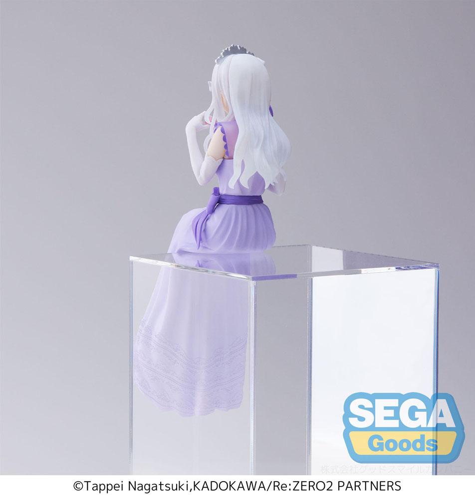 Nendo Addicts - Sega - Re Zero Emilia Dressed Up Party Lost In Memories Perching Figure Pose2
