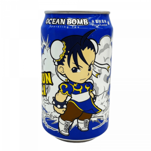 Nendo Addicts - Ocean Bomb Street Fighter Chun Li Sparkling Ice Tea - Peach Flavor 330 Ml