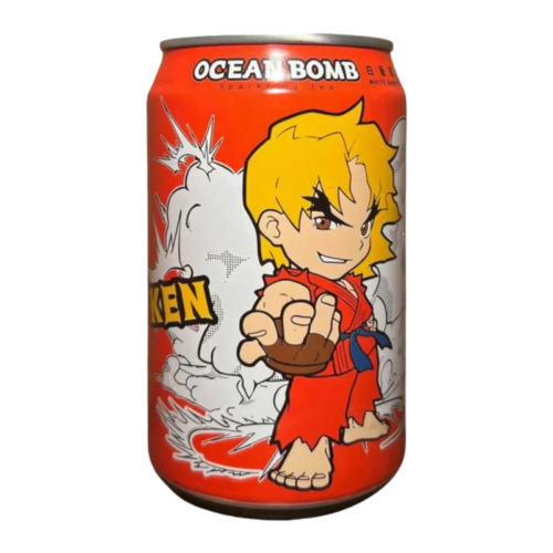 Nendo Addicts - Ocean Bomb Street Fighter Ken Sparkling Ice Tea - White Grape Flavor 330 Ml